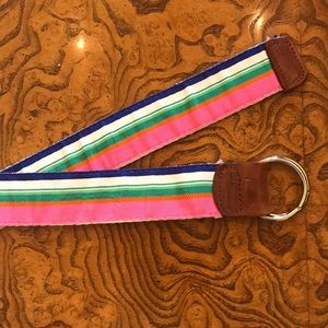 Talbots preppy grosgrain ribbon o-ring belt